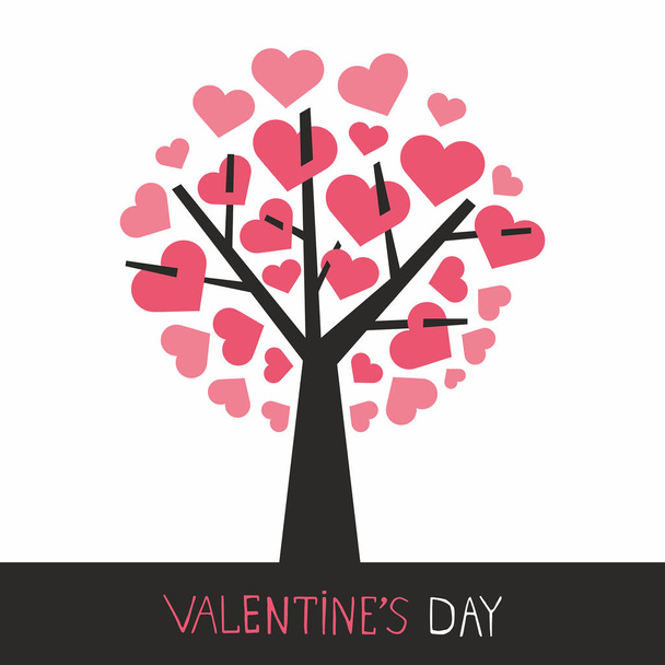 Valentinstag Baum mit Herzen - Vektor, Bild