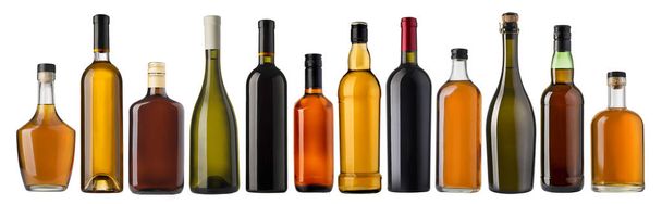 Set von Wein- und Schnapsflaschen - Foto, Bild