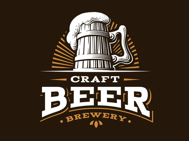 クラフト ビールのロゴ ベクター グラフィック、エンブレムのビール醸造所の設計 - ベクター画像