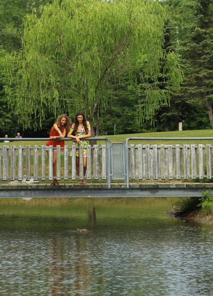 Friends on a bridge - Foto, afbeelding