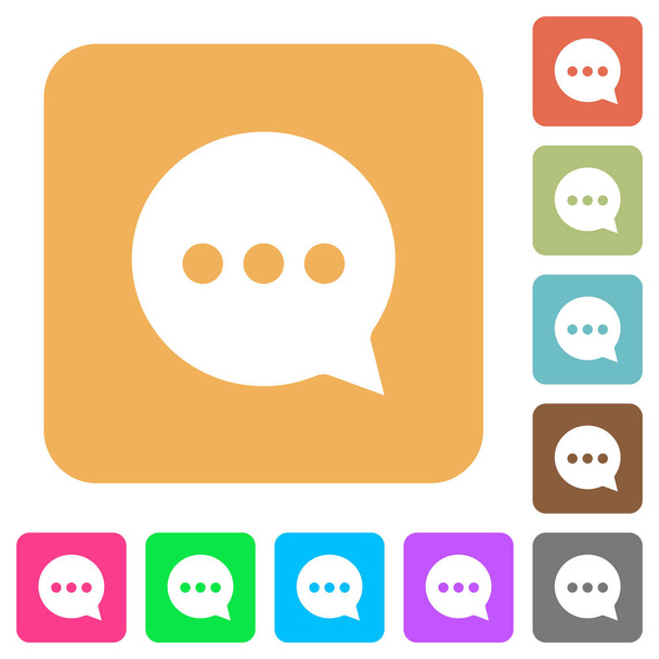 Működő chat lekerekített négyzet alakú lapos ikonok - Vektor, kép