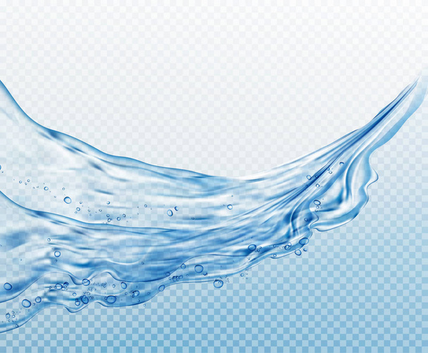 Salpicaduras de agua transparentes, gotas aisladas sobre fondo transparente. Ilustración vectorial EPS10
 - Vector, Imagen
