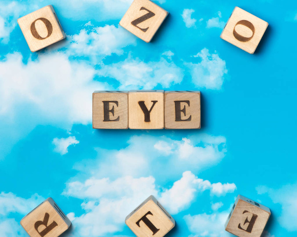 The word Eye on the sky background - Foto, Imagem