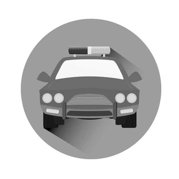 grayscale car police icon image - Vector, Image