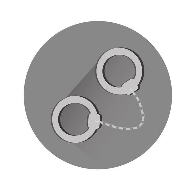 Graustufen-Handschellen Polizei Symbolbild - Vektor, Bild