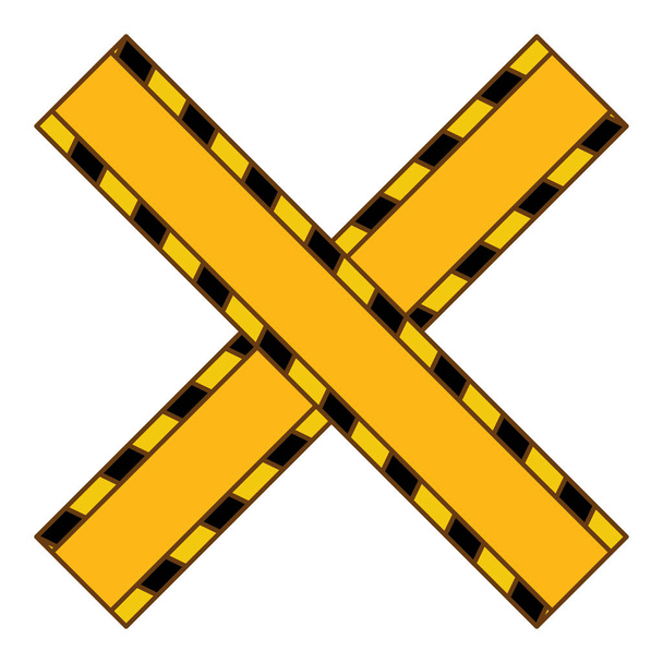 do not cross yellow ribbon - Vector, Image