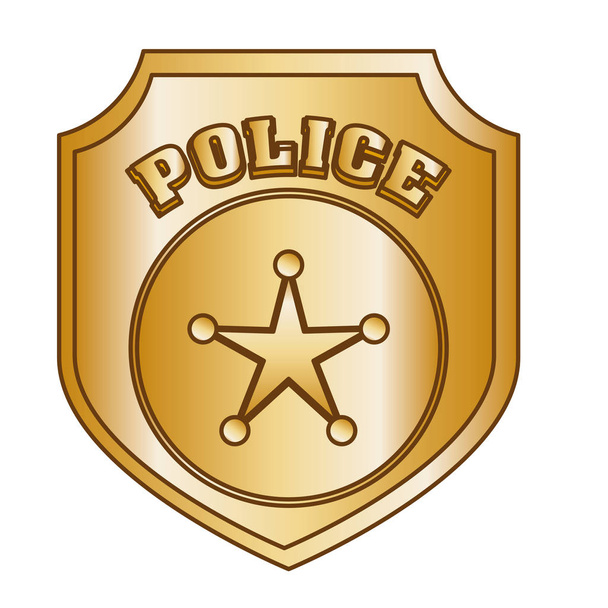 bronz rendőrségi jelvényt ikon kép - Vektor, kép