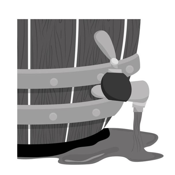グレースケール ビール ディスペンサー アイコン イメージのデザイン - ベクター画像