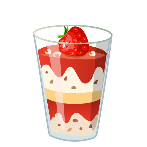 ice cream in a glass - Vector, Image