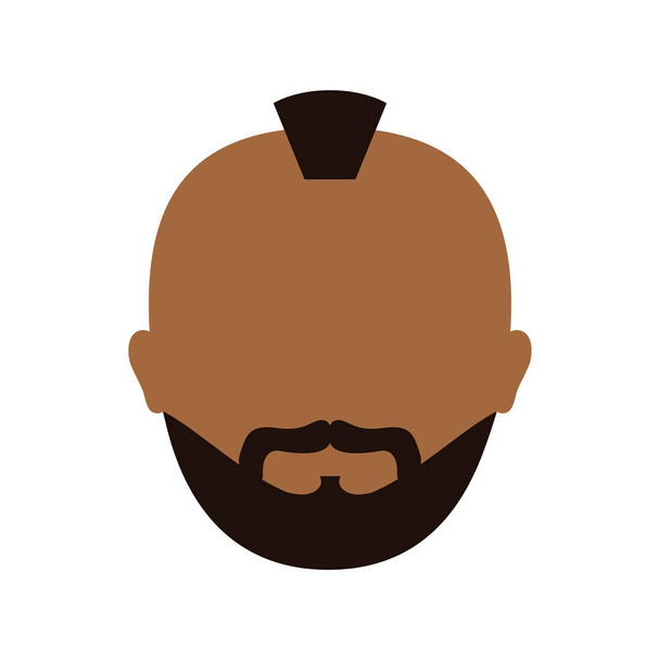 pele escura barbudo homem com imagem ícone mohawk
 - Vetor, Imagem