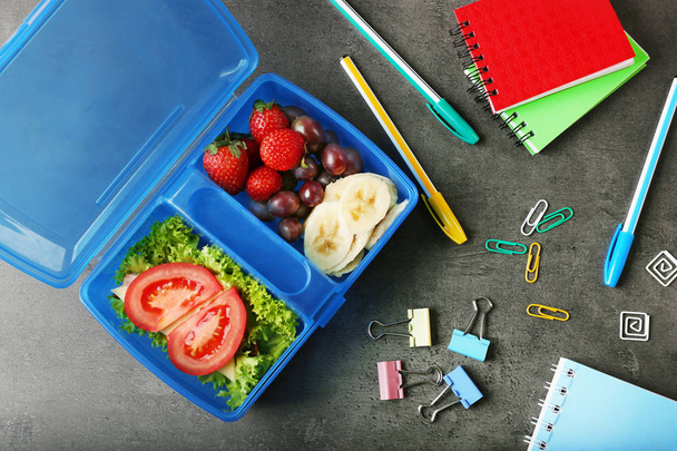 Lunchbox with sandwich and different products   - Foto, imagen