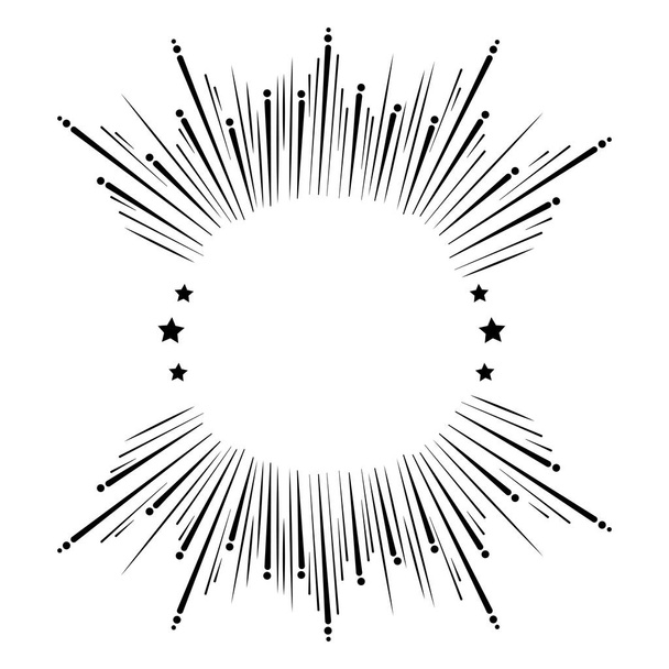 sol estalló icono del marco
 - Vector, imagen