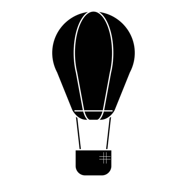 sziluettjét airballoon közlekedési forró gáz utazási - Vektor, kép