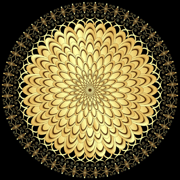 Gold flower - Vector, Image
