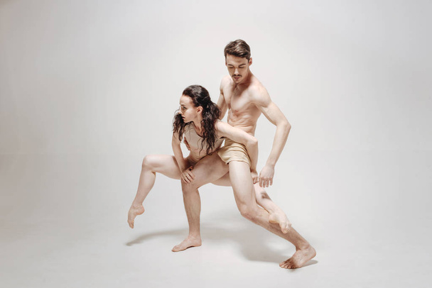 Concentrated dancers acting  - 写真・画像