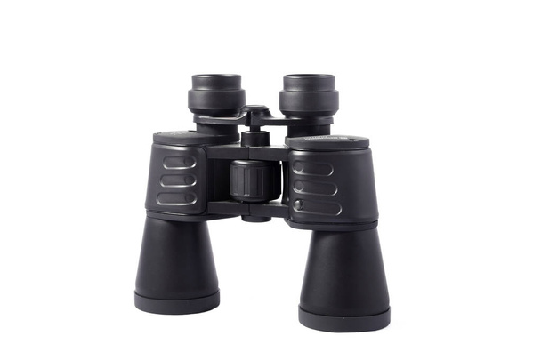 large black binoculars isolated on white - Photo, Image