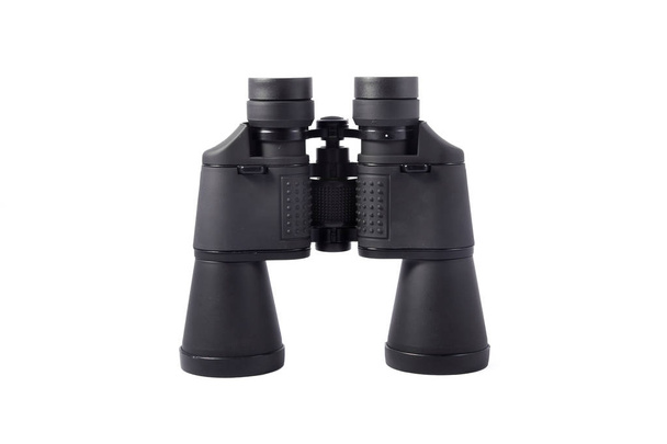 large black binoculars isolated on white - Photo, Image