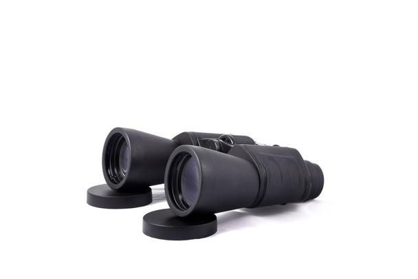 large black binoculars isolated on white - Fotoğraf, Görsel