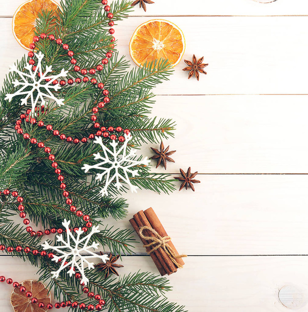 new year and Christmas background with Christmas trees - Valokuva, kuva