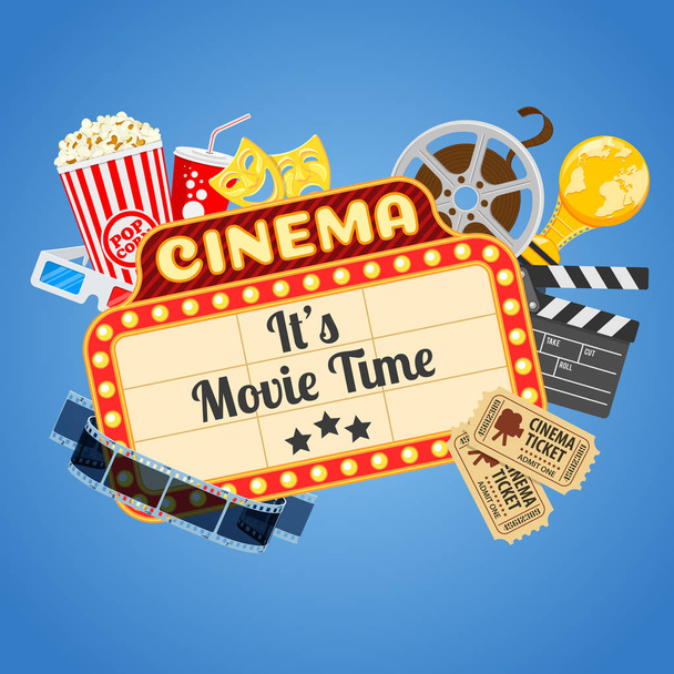 Cinema and Movie time - Vector, Image