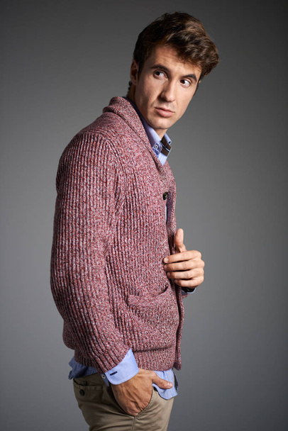 fashion man model in sweater - Foto, imagen