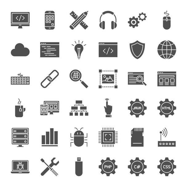 Programming Solid Web Icons - Vector, Image