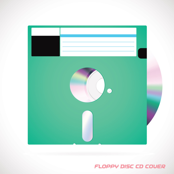 Old Fashion Floppy Disc Compact Disc, DVD, CD, CD-RW, DVD-RW Drive Cover Vector illustration, Icon, Symbol, Sticker - Wektor, obraz