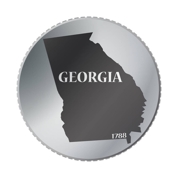 Монета штата Джорджия
 - Вектор,изображение