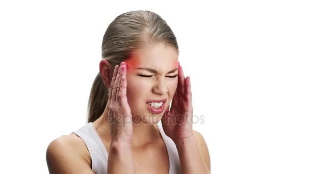 Žena trpící bolestí hlavy - Záběry, video