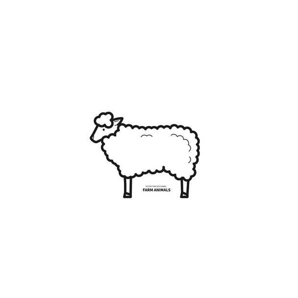 handgezeichnete Schafe auf weiß - Vektor, Bild