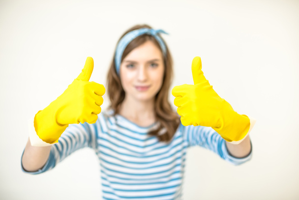 Woman showing thumbs up - Photo, Image
