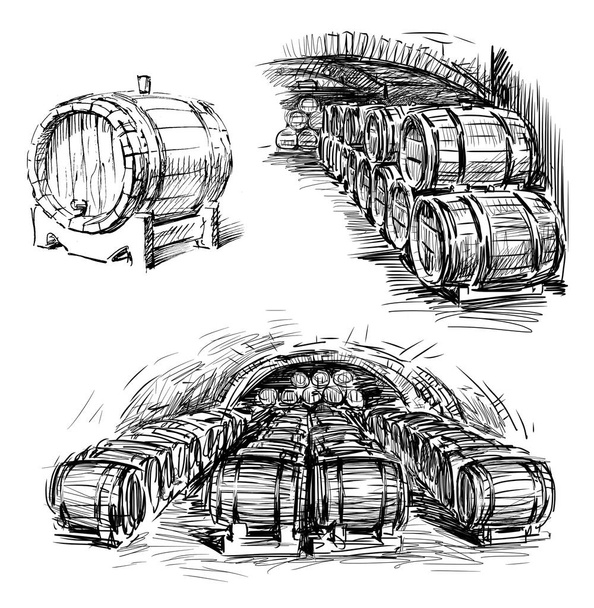croquis des fûts de vin
  - Photo, image