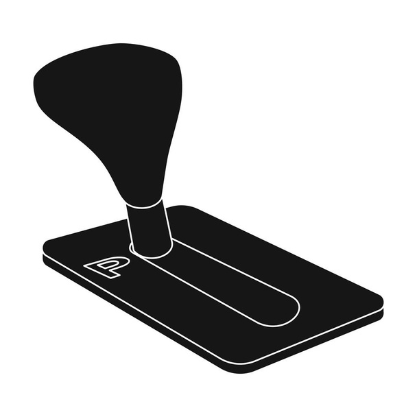 Transmission icon in black style isolated on white background. Parking zone symbol stock vector illustration. - Vetor, Imagem