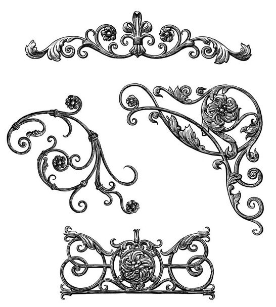 sketches of the ancient decorative elements - Photo, Image