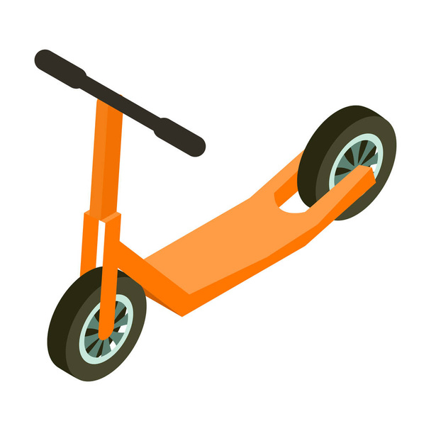 Scooter icon in cartoon style isolated on white background. Transportation symbol stock vector illustration. - Wektor, obraz