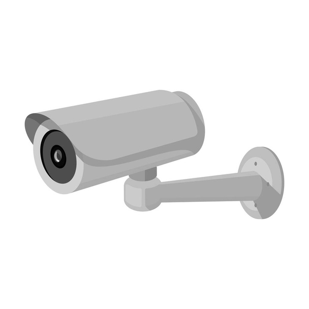 Icono de cámara de seguridad en estilo monocromo aislado sobre fondo blanco. Zona de aparcamiento símbolo stock vector ilustración
. - Vector, Imagen