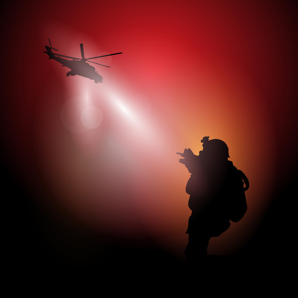 soldaat in oorlog - Vector, afbeelding