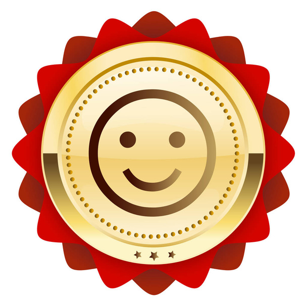 Beste keuze zegel of pictogram met smiley symbool - Vector, afbeelding
