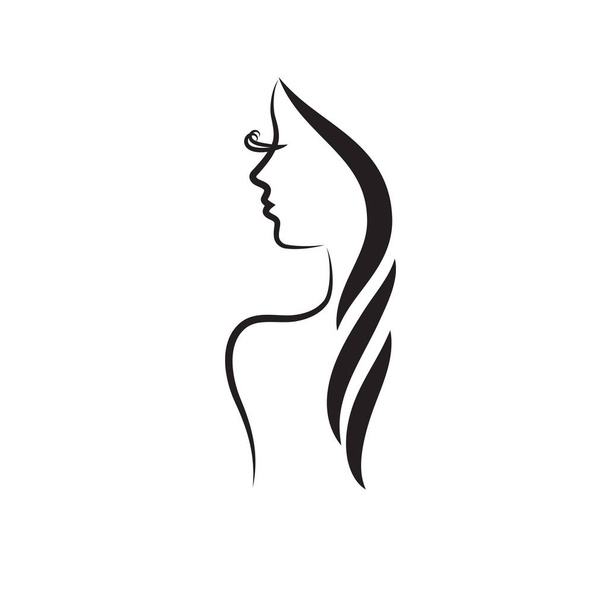 Güzel kadın vektör logo şablonu - Vektör, Görsel
