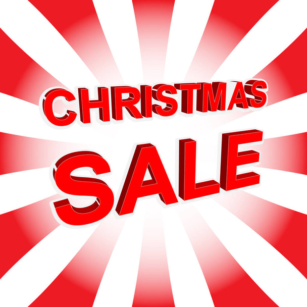 Rode verkoop poster met Kerstmis verkoop tekst. Reclamebanner - Vector, afbeelding