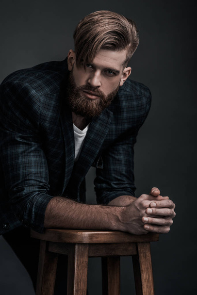 handsome stylish man with beard  - Fotoğraf, Görsel