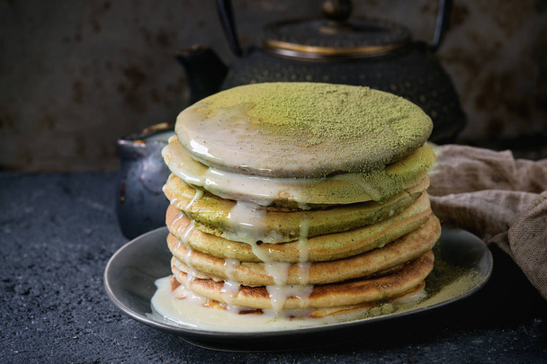 Ombre matcha pancakes - Photo, image
