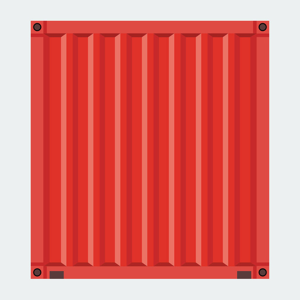 Frachtcontainer für die Schifffahrt mit flacher durchgefärbter Ausführung - Vektor, Bild