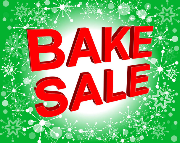 Sale poster with BAKE SALE text. Advertising vector banner - Vector, Image