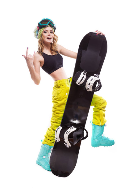 Linda chica con snowboard
 - Foto, Imagen