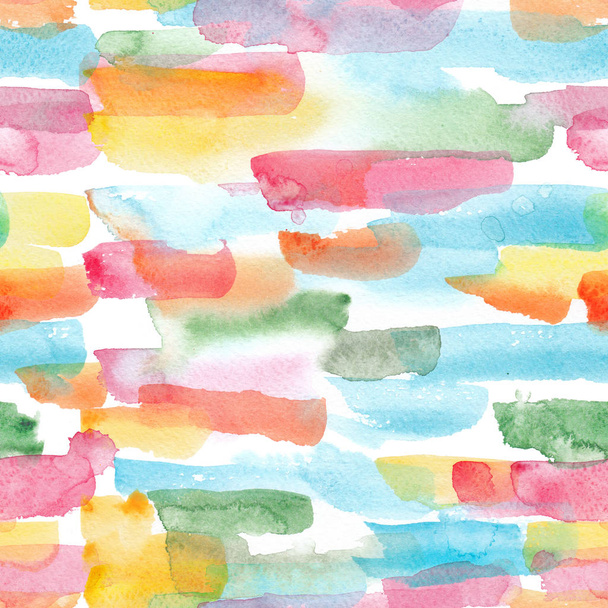 Watercolor stripes - colorful abstract seamless pattern - Photo, Image