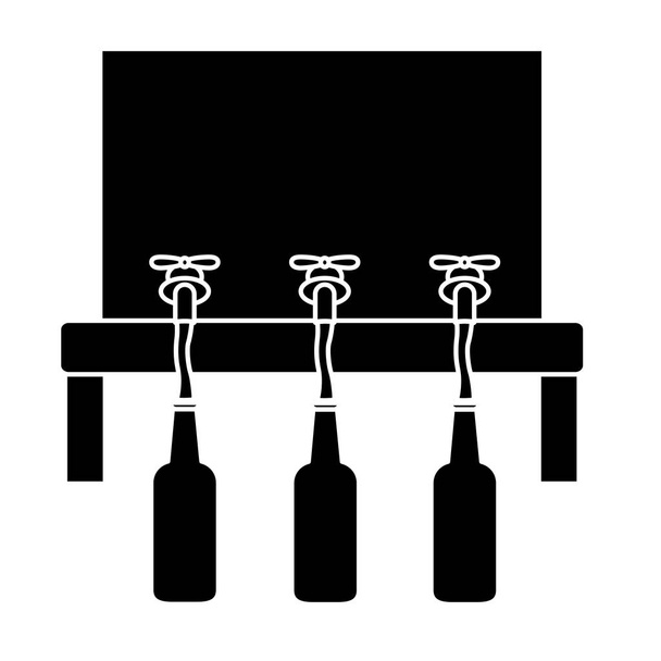 dispensadores de cerveza negro icono diseño de imagen
 - Vector, Imagen