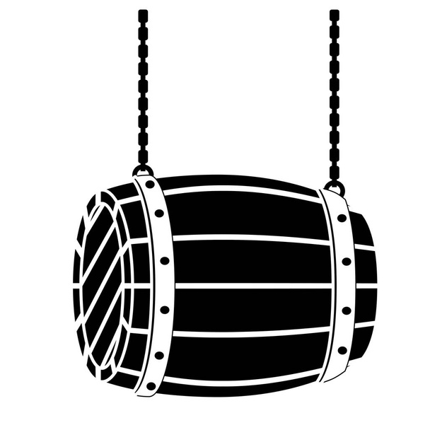 diseño de imagen de barril de madera negro icono
 - Vector, imagen