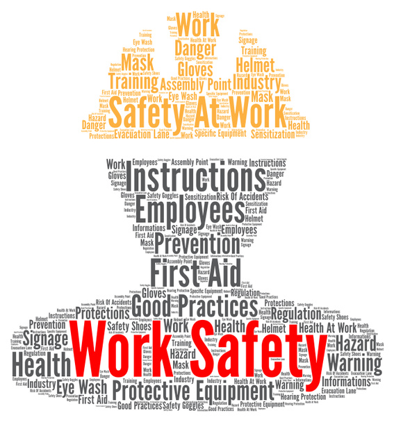 Work safety word cloud concept  - Photo, Image