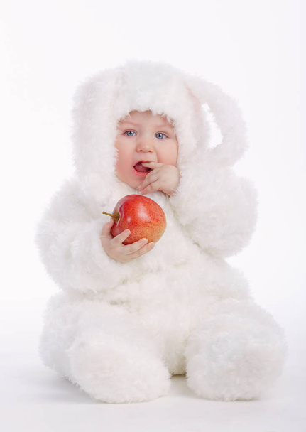 cute baby with rabbit costume - Foto, Imagem